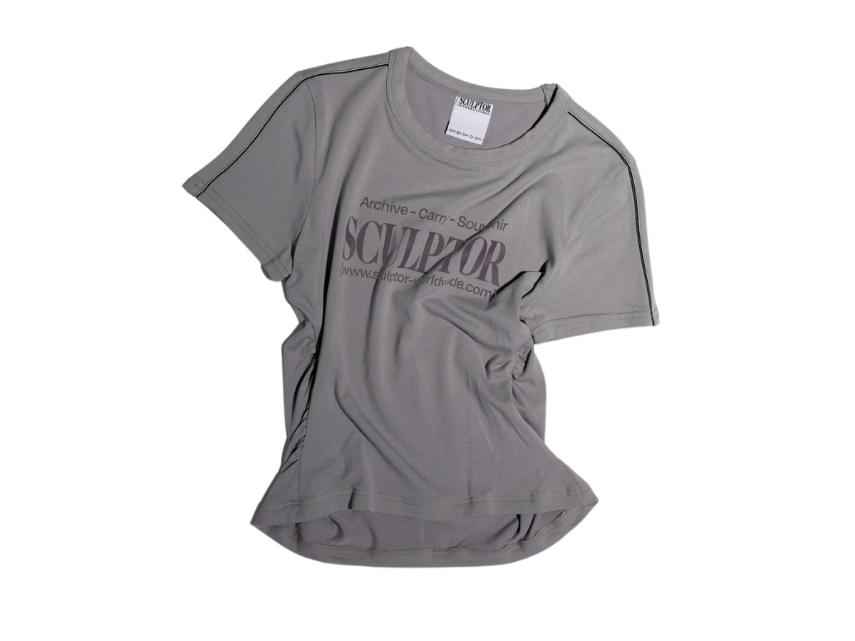★SCULPTOR★ Sports Lettering Tee Gray SC24S271GY Sculptor Sports Lettering Tee Gray Shop Authentic at SASOM