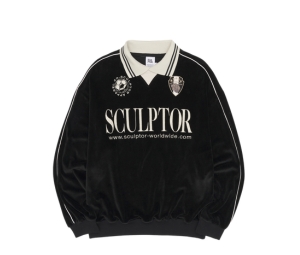 Sculptor Velour Soccer Jersey Black