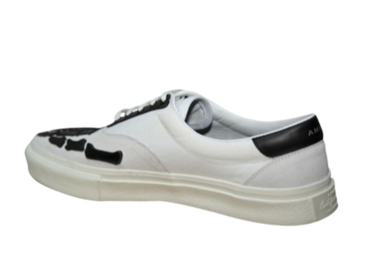Skeleton Toe Lace Up Sneakers White & Black