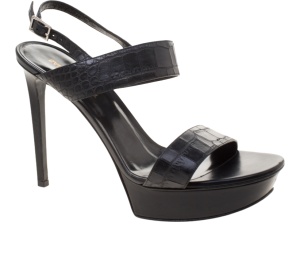 Buy Saint Laurent Croc Embossed Leather Platform Slingback Sandals Black (W) at Sasom – Authentic and Ready to Ship