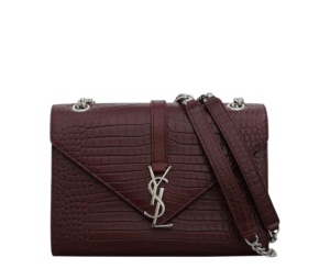 Buy Saint Laurent Embossed Envelope Medium Burgundy at Sasom – Authentic and Ready to Ship