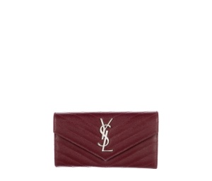 Buy Saint Laurent Leather Wallet Burgundy at Sasom – Authentic and Ready to Ship