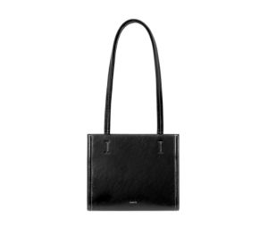 Stand Oil Oblong Bag Mini In Vegan Leather Stitch Black
