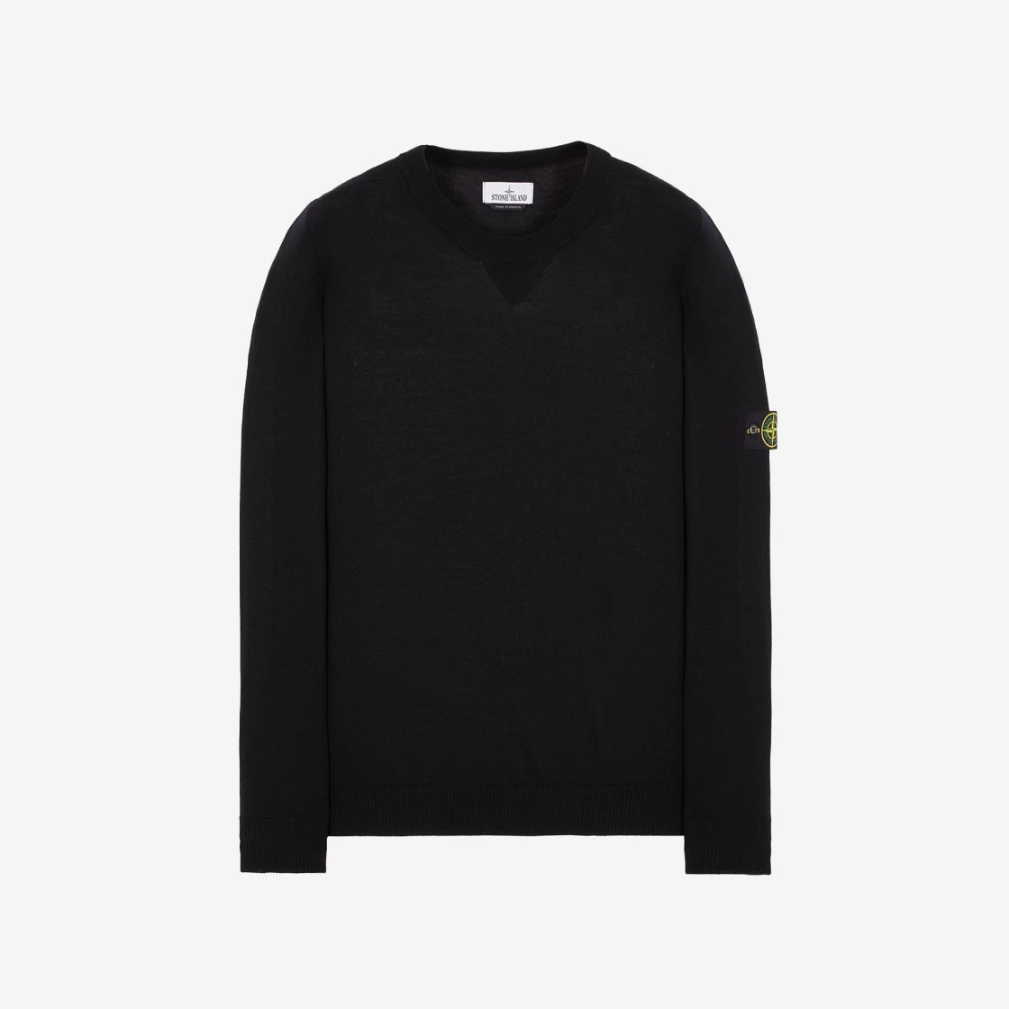 Stone Island 510C4 Light Wool Crewneck Knit Black - 22FW