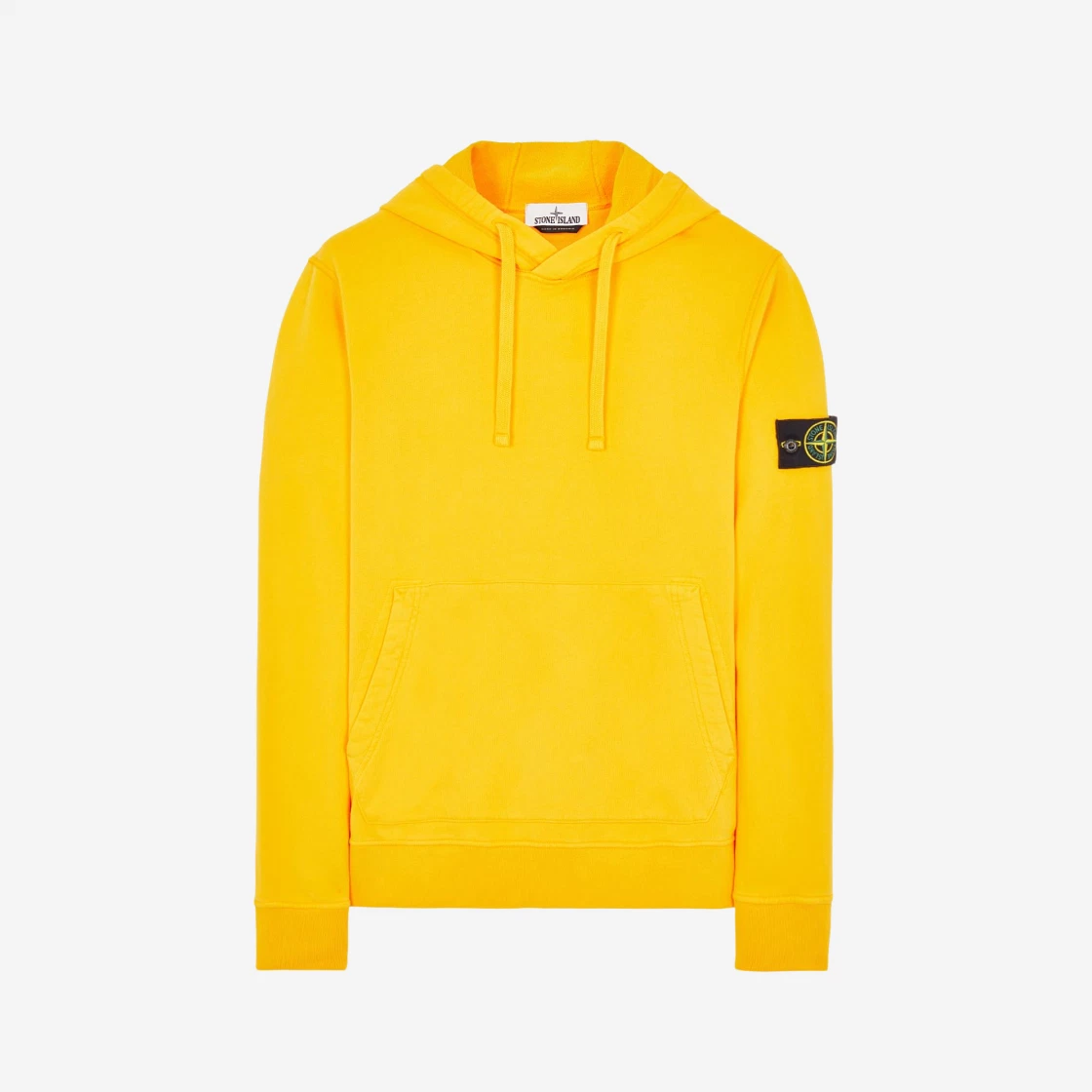 Stone Island 64120 Cotton Fleece Hooded Sweatshirt Yellow - 22FW