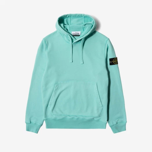 Stone Island 64151 Cotton Fleece Hooded Sweatshirt Aqua - 21SS