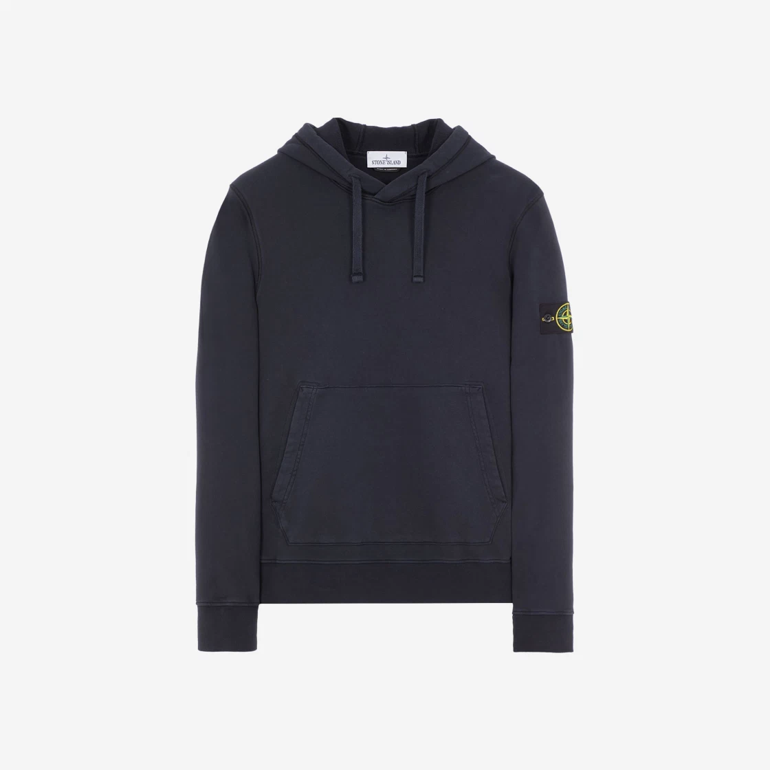 Stone Island 64151 Cotton Fleece Hooded Sweatshirt Navy Blue