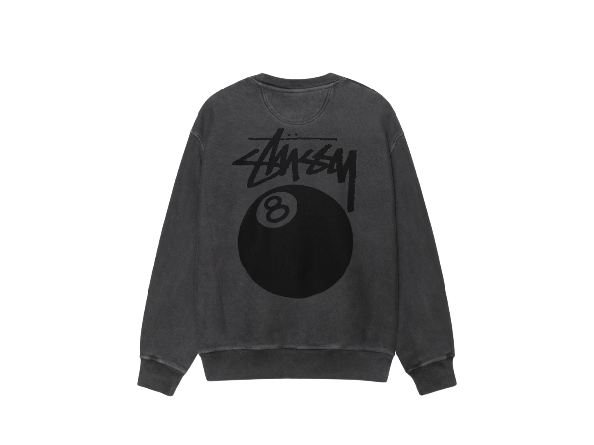 Buy Stussy 8 Ball Crew Pigment Dyed Black | SASOM