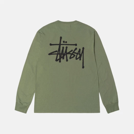 ★人気【STUSSY】★BASIC STOCK LS THERMAL LS T-Shir.t★Olive Stussy Stock Osaka Tee Olive (SS25) Shop Authentic at SASOM