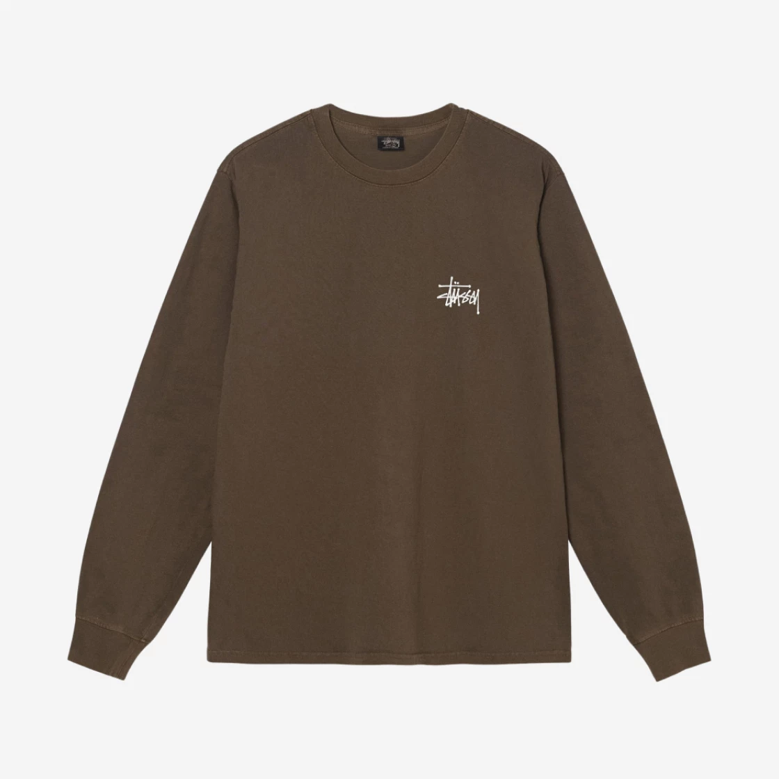 Stussy Basic Stussy Pigment Dyed LS T-Shirt Coffee 2022