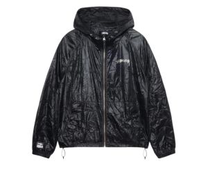 STUSSY “BEACH SHELL WRINKLED NYLON” Stussy Wrinkled Nylon Beach Shell Jacket Black Men's - SS24 - US
