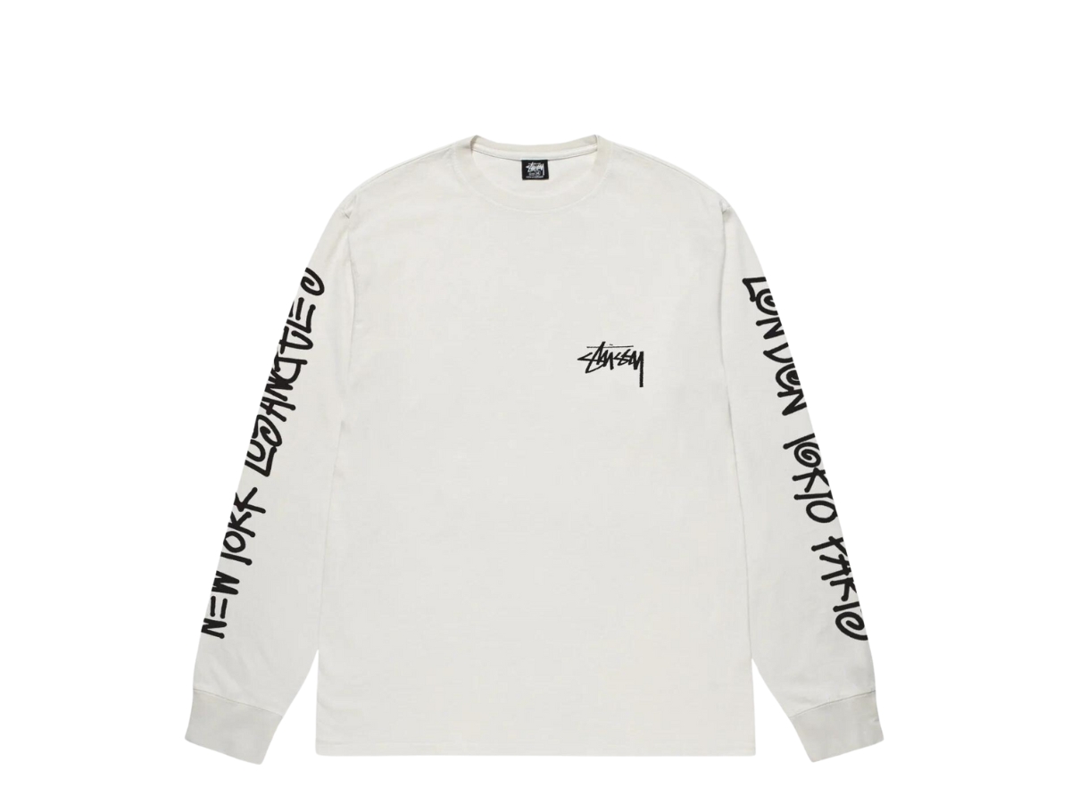 ★【Stussy】★Big Cities LS T-Shirt Pigment Dyed★Natural★ Buy Stussy Big Cities LS Tee Pigment Dyed Natural | SASOM