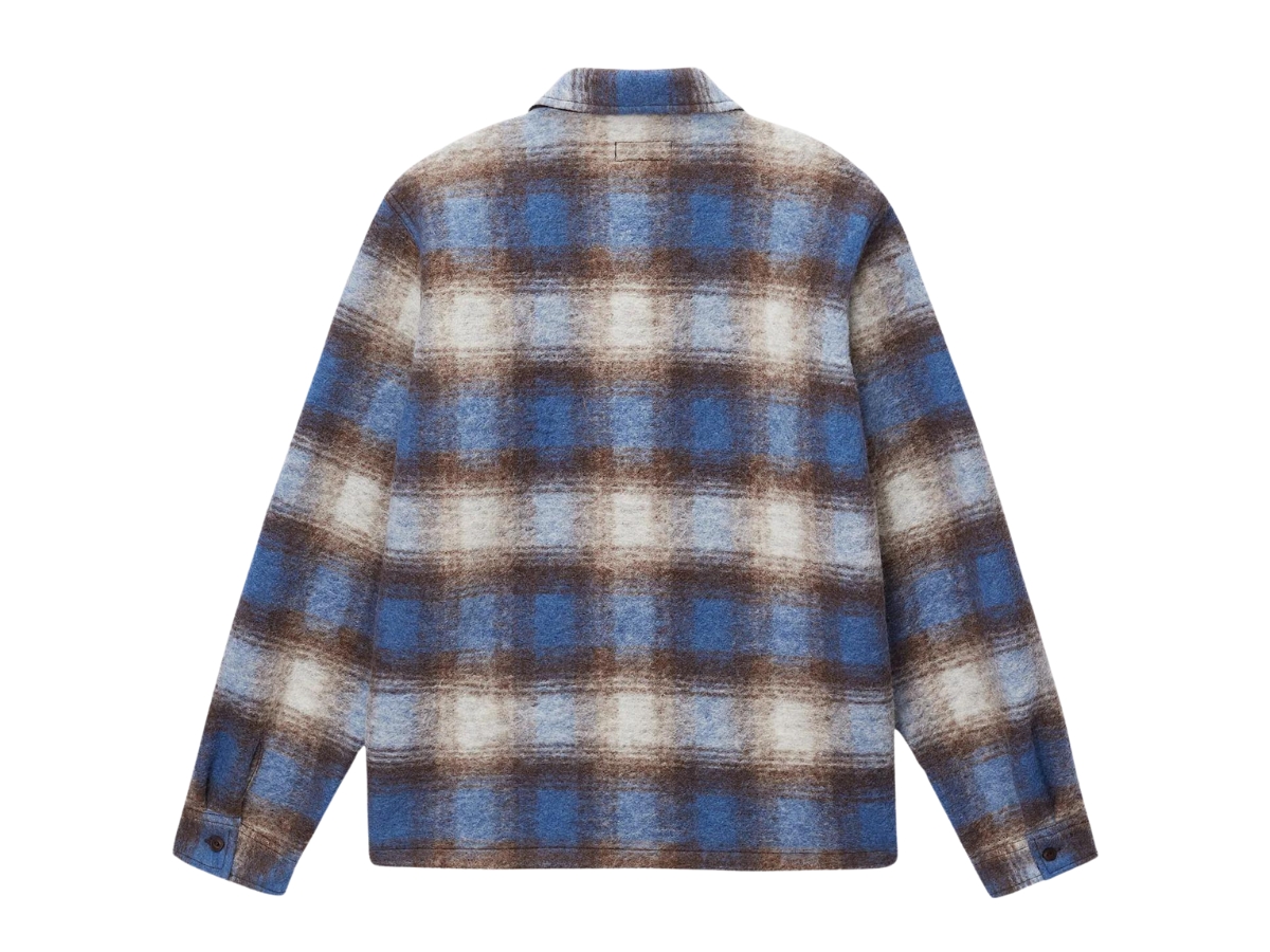 Buy Stussy Brushed Wool Plaid Zip Shirt Blue | SASOM