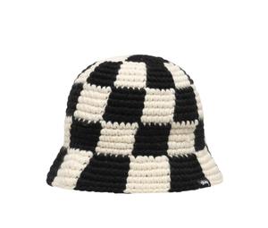 STUSSY BUCKET HAT CHECKER KNIT-