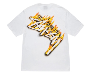 Buy Stussy Burning Stock Tee White at Sasom – Authentic and Ready to Ship