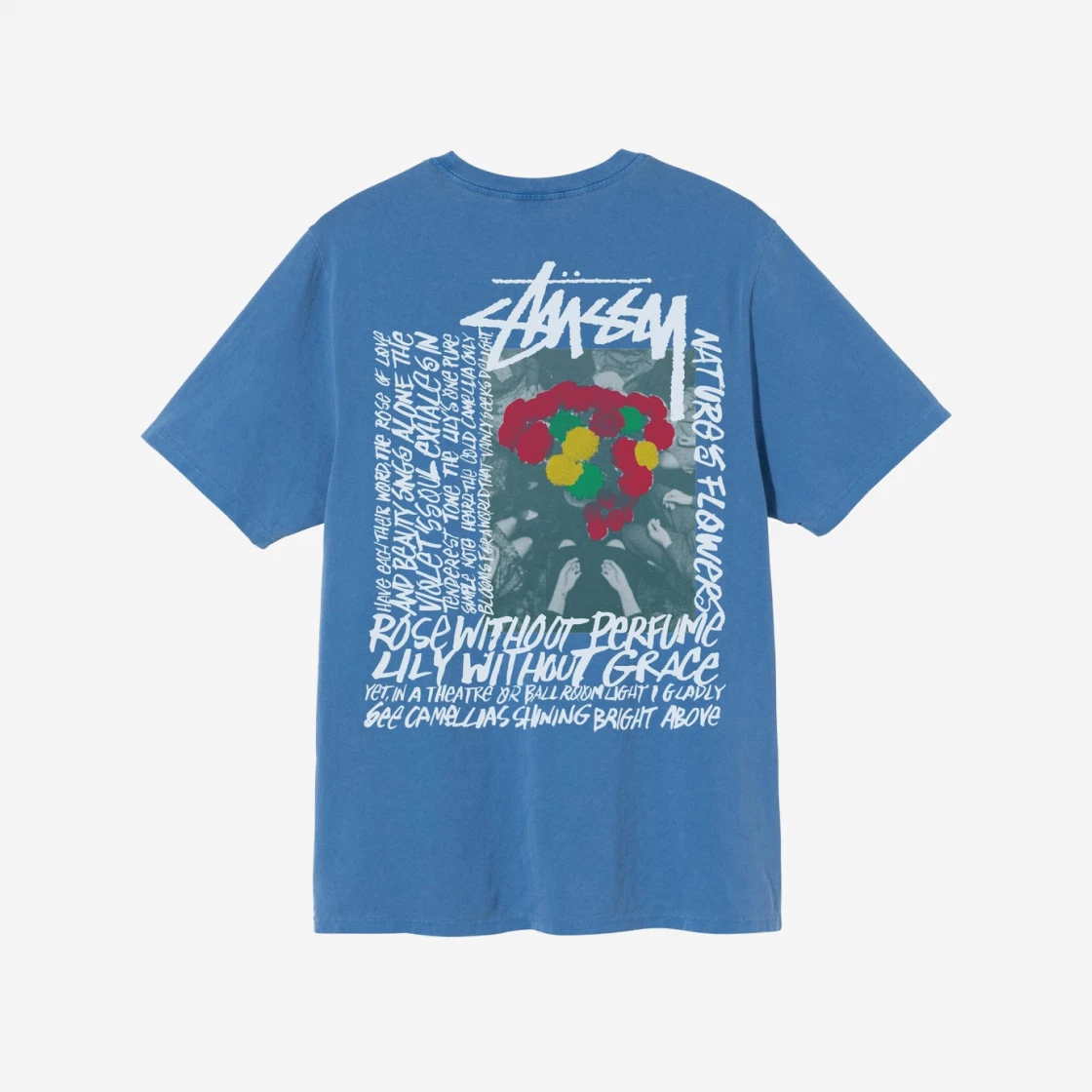 Buy Stussy Camellias Pig. Dyed T-Shirt Blue | SASOM