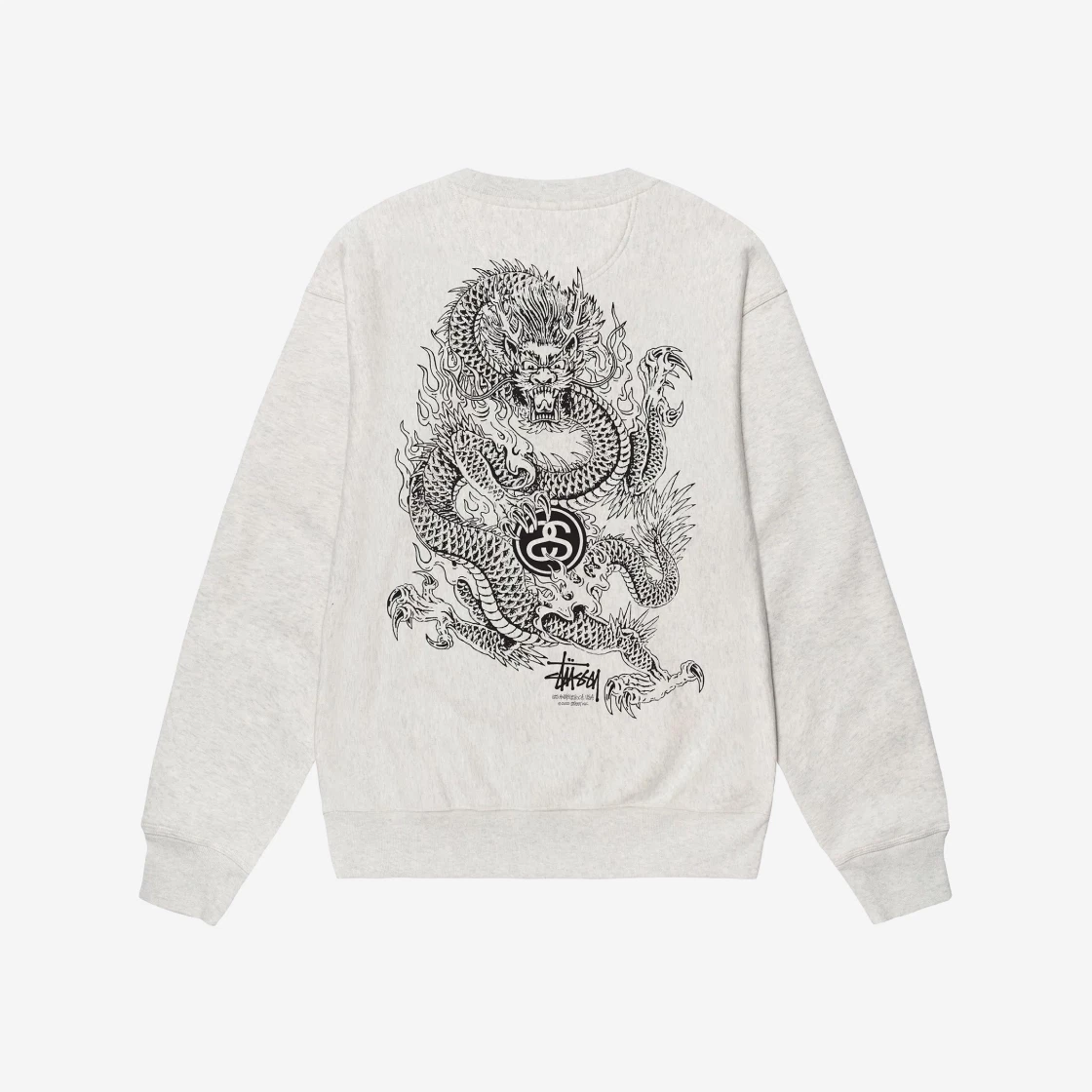 ★人気★【STUSSY】★Stussy Dragon Cre.w★Ash Heather★ Stussy Dragon Crew Ash Heather Shop Authentic at SASOM