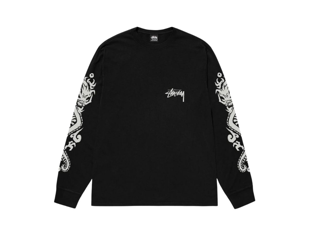 トップス Stussy DRAGONS LS TEE PIGMENT DYED Stussy Dragons Pigment Dyed L/S Tee Natural Men's - SS24 - US