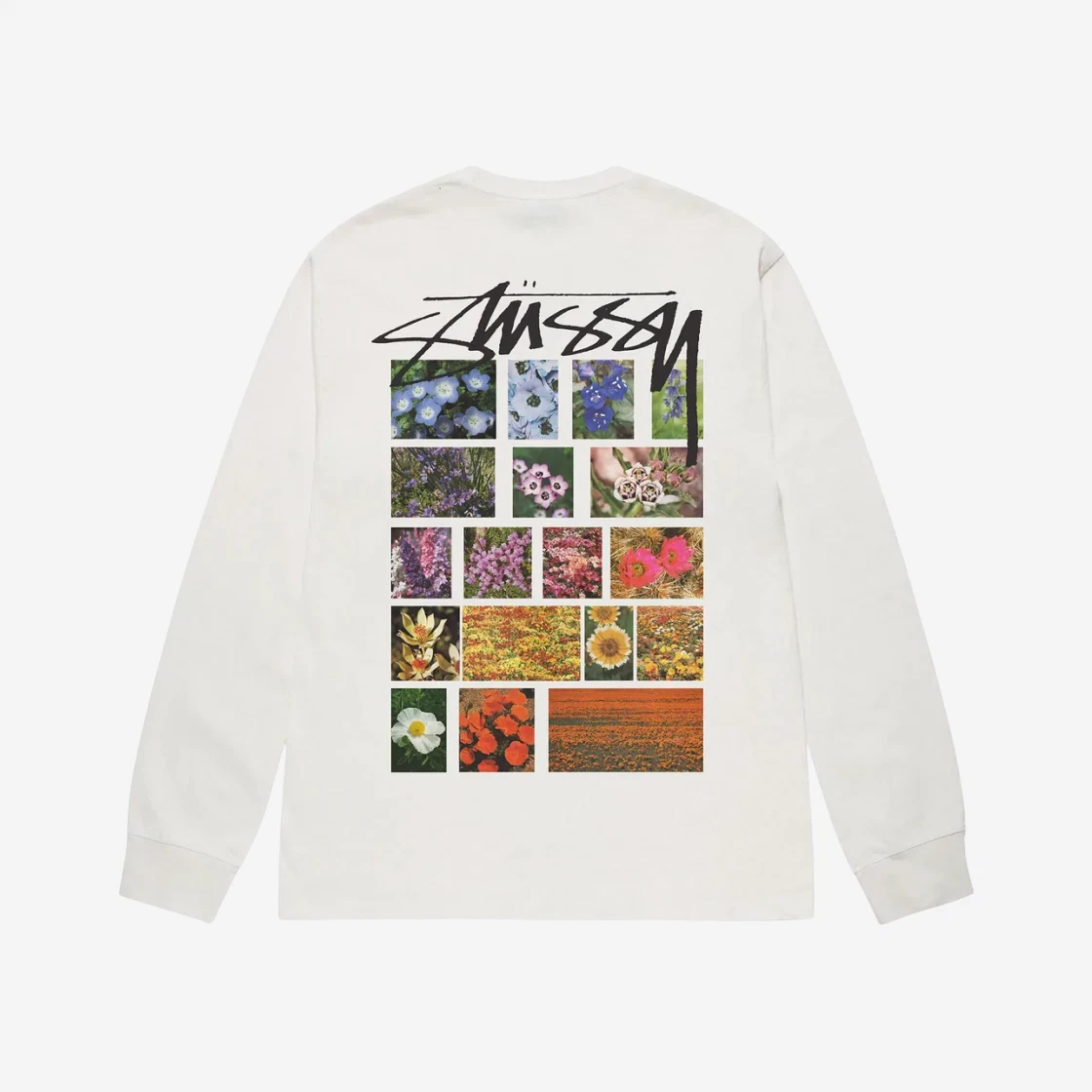 SASOM | apparel Stussy Flower Grid Pigment Dyed LS T-Shirt Natural Check  the latest price now!