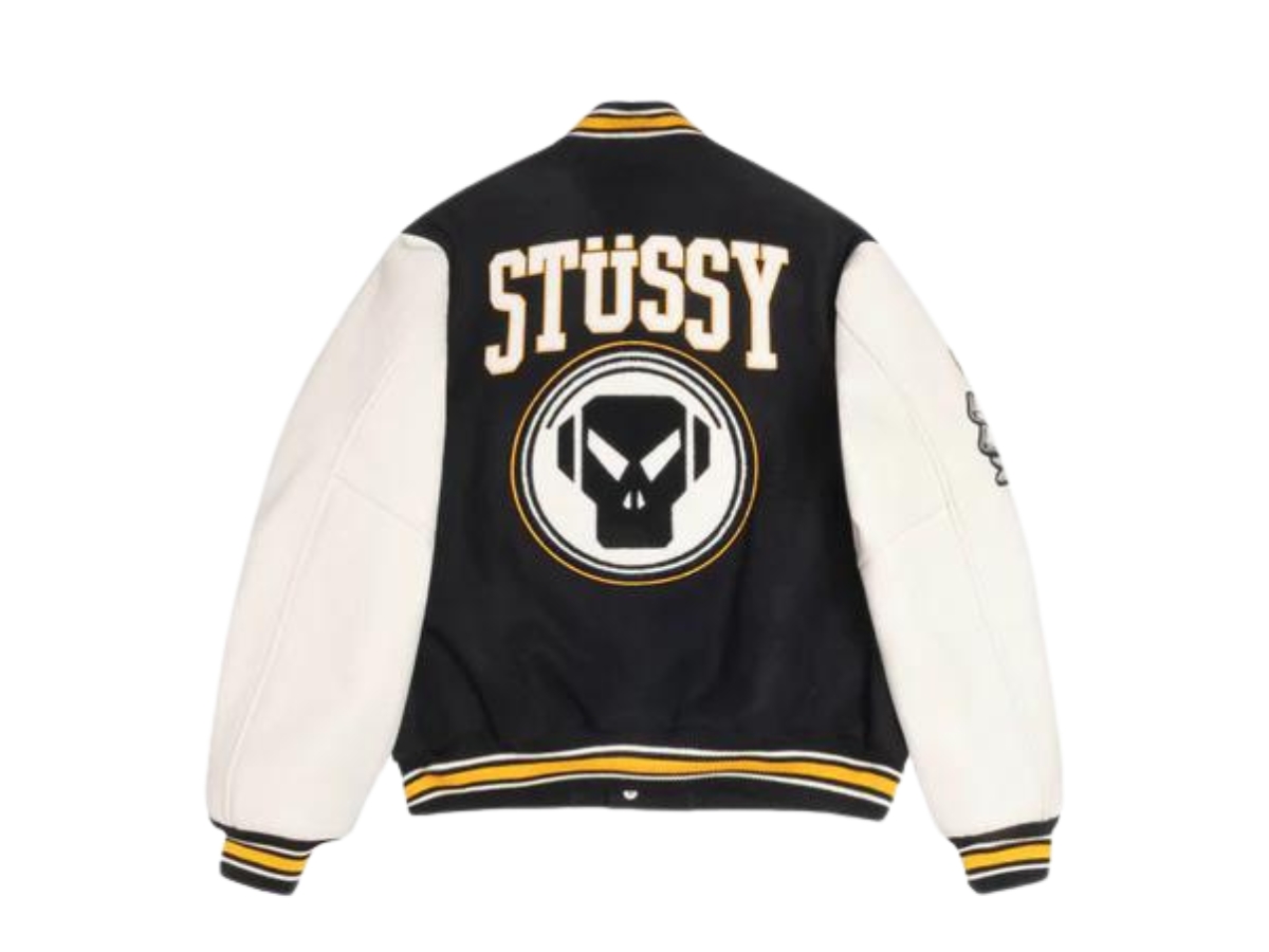 Stussy Goldie Metalheadz 30 Varsity Jacket Black | ของแท้