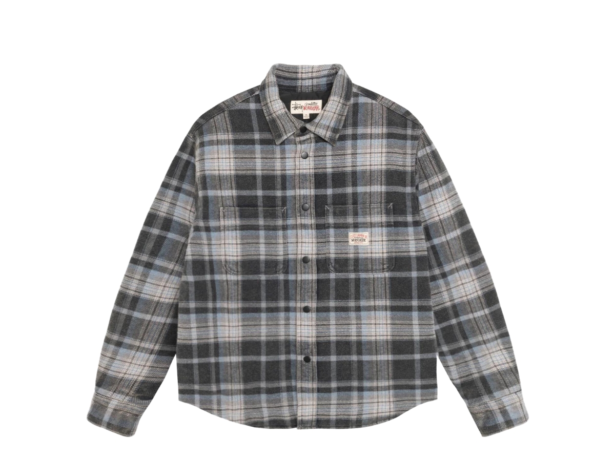 ช้อป Stussy Heavy Washed Plaid Shirt Blueของแท้ที่ SASOM