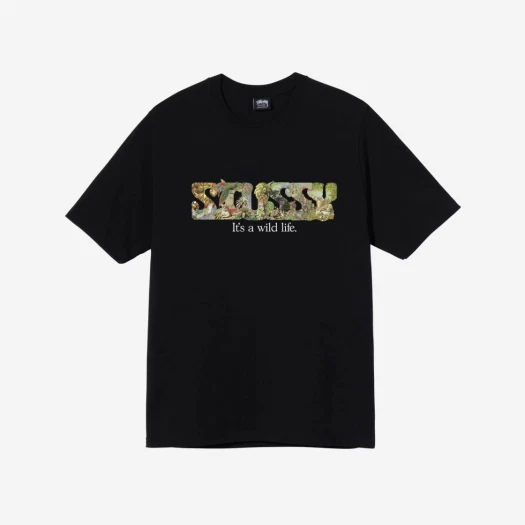 SASOM  apparel Stussy It's A Wild Life T-Shirt Black Check the latest  price now!