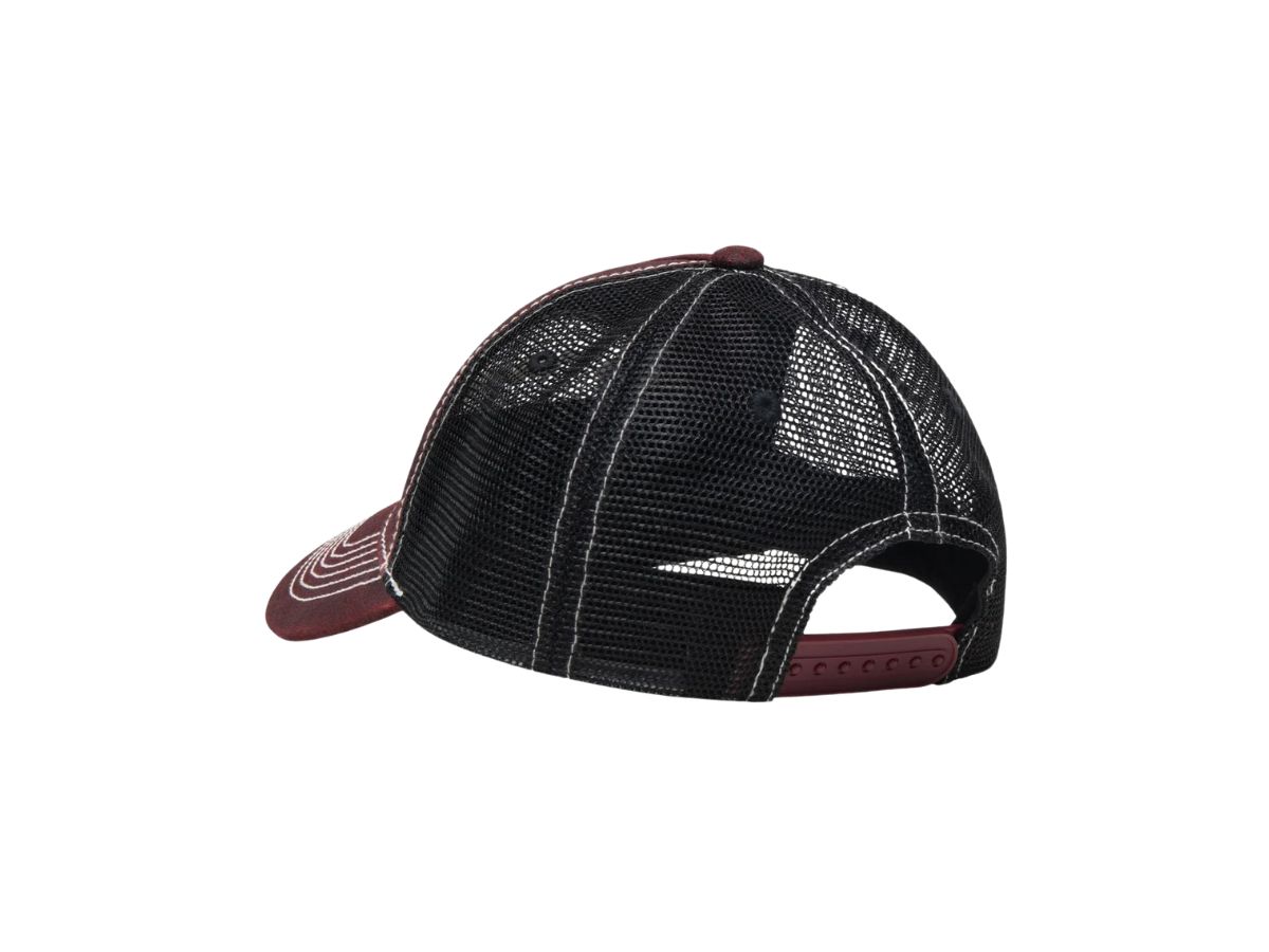 Stussy Low Pro Trucker Cut-Out Leather Snapback Wine