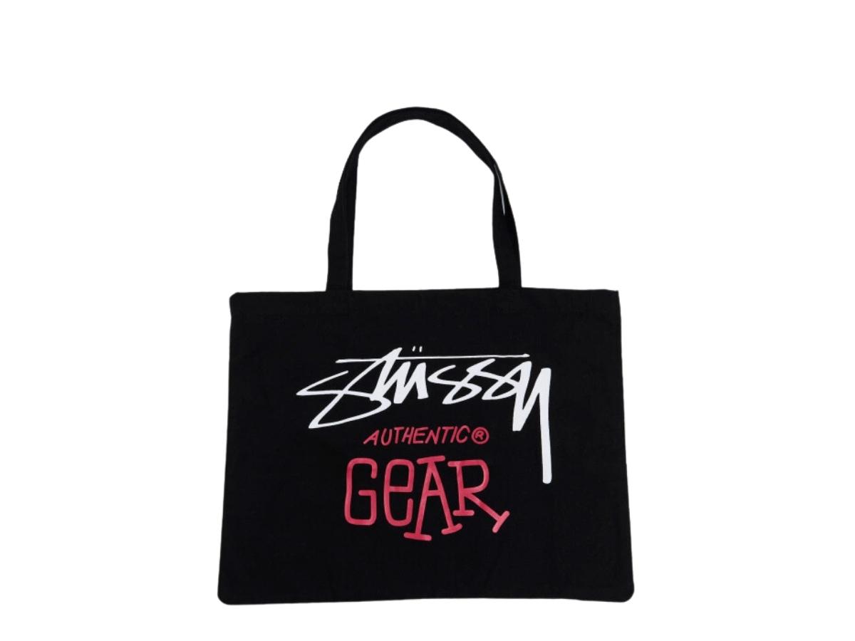 stussy トートバッグ　NYC Crew 両面プリント　ロゴ　ブラック stussy トートバッグ NYC Crew 両面プリント ロゴ ブラック