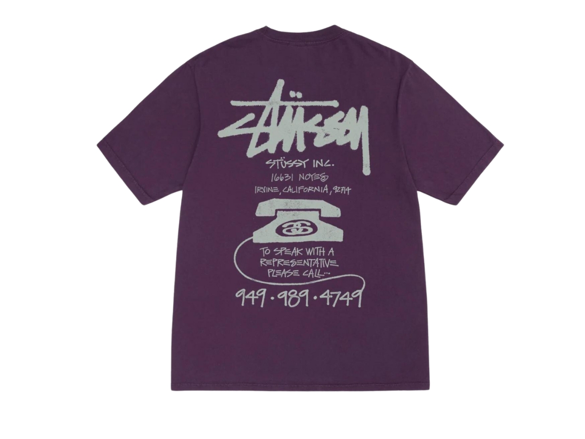 ★【STUSSY】★OLD PHONE TEE PIGMENT DYED★Tシャツ★Purple★ Size【M】 STUSSY ステューシー 23AW OLD PHONE TEE PIGMENT