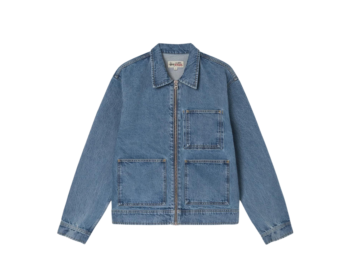 STUSSY アウターOVERDYED ZIP WORK BLACK Stussy Overdyed Zip Work