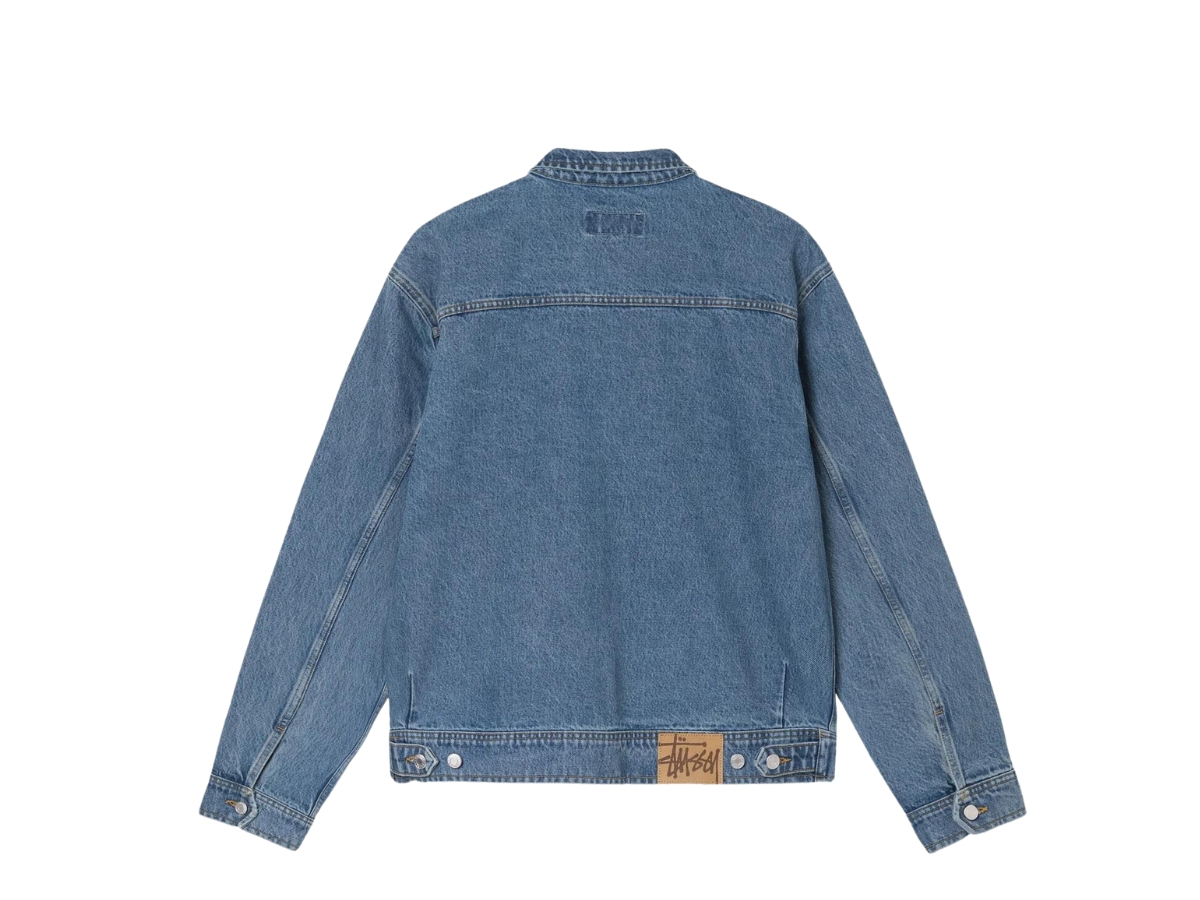 Stussy Zip Work Jacket Overdyed Washed Blue | ของแท้