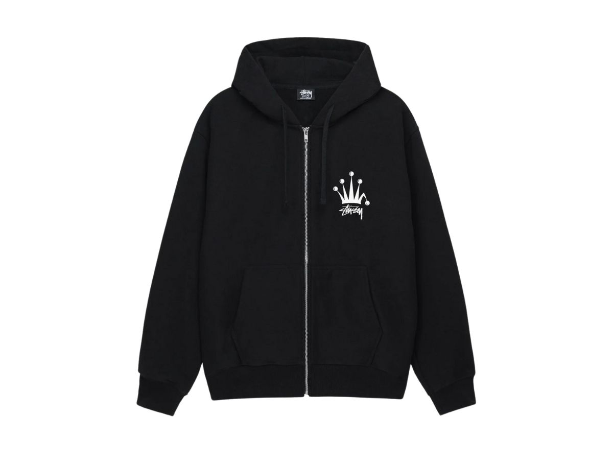 Stussy Regal Crown Zip Hoodie Black Shop Authentic at SASOM
