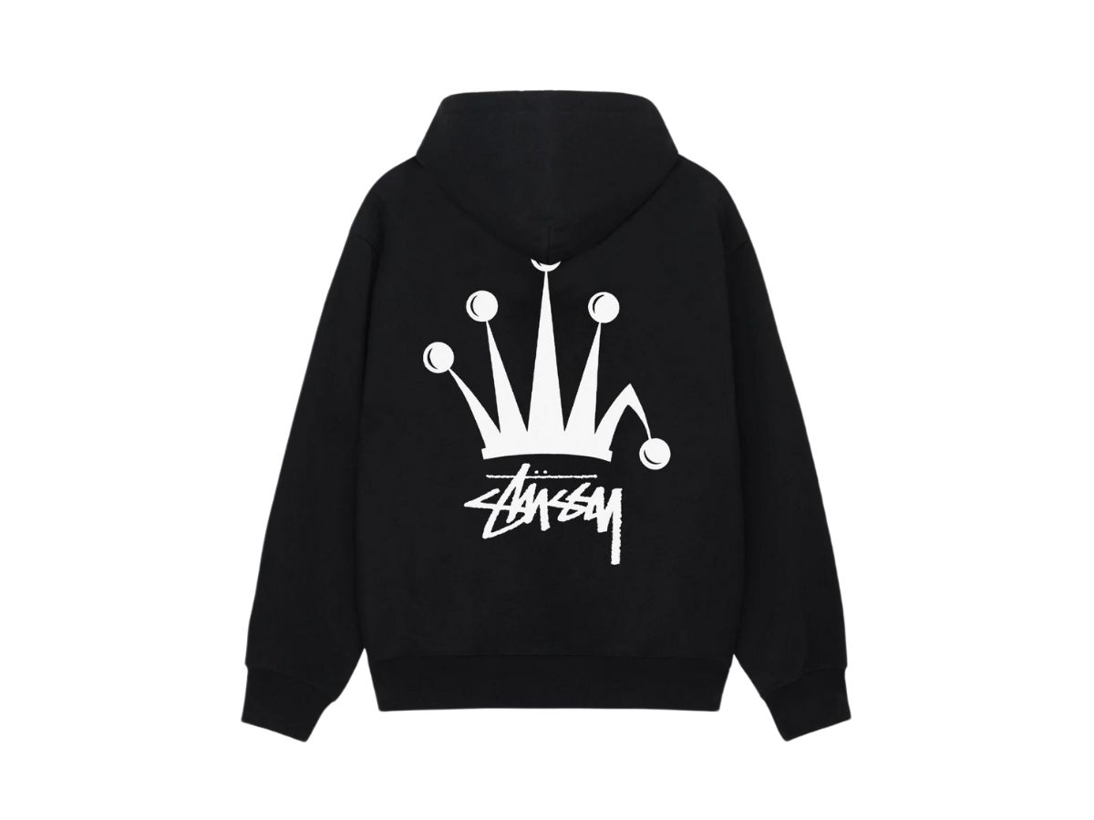 Stussy Regal Crown Zip Hoodie Black ステューシー 🔥NWT Stussy Black Regal Crown Zip Hood Hoodie Men's Size M