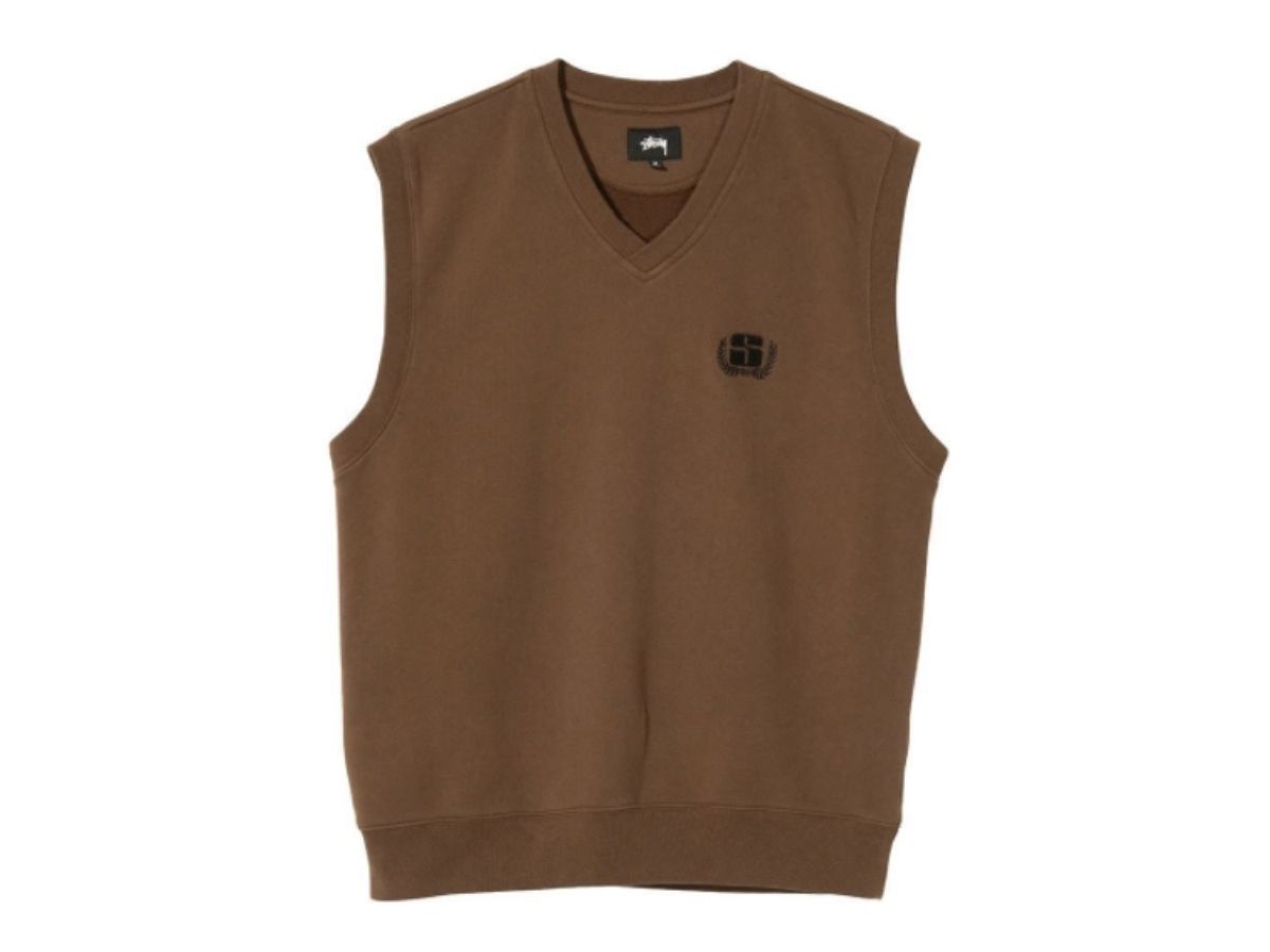 SASOM | apparel STUSSY S LEAF VEST Brown Check the latest price now!