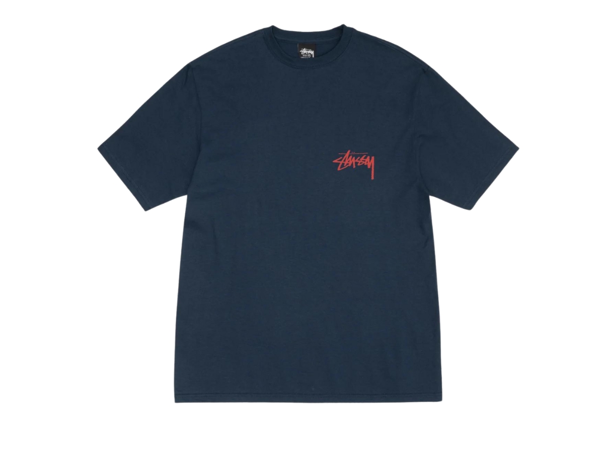 Stussy basic discount logo tee navy