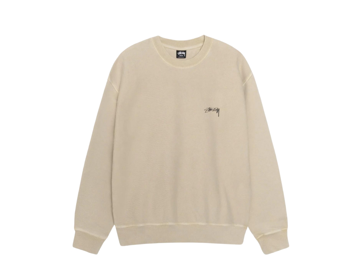 Stussy Smooth Stock Crew Pigment Dyed Khaki | ของแท้