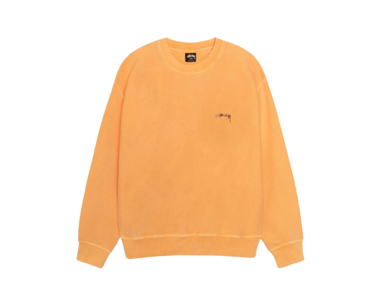 さらに100円引き◆STUSSY◆SMOOTH STOCK CREW PIGMENT DYED Stussy Smooth Stock Crew Pigment Dyed Orange | ของแท้