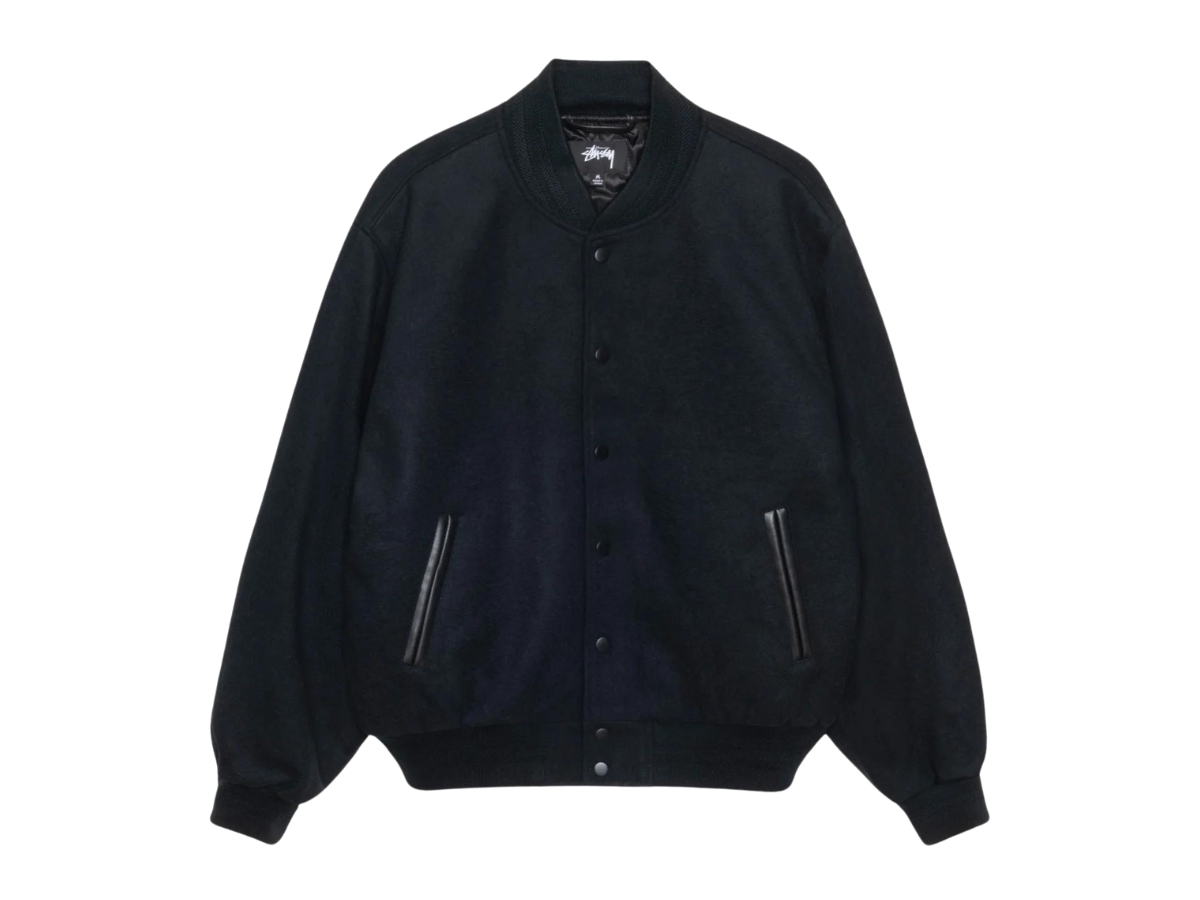 ジャケット・アウター stussy SPORT MELTON VARSITY JACKET Stussy Sport Melton Varsity Jacket Black Men's - FW23 - US