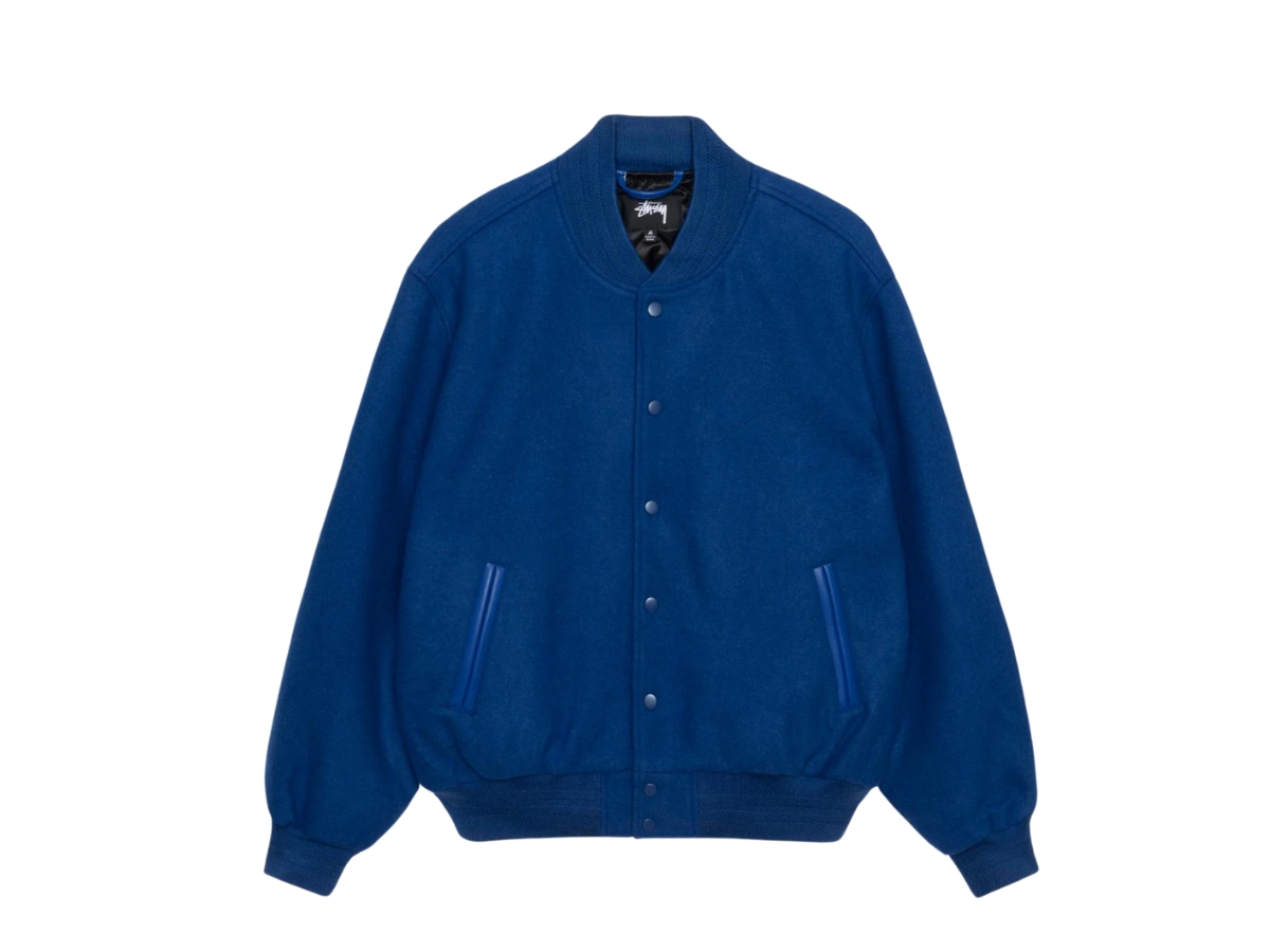 Buy Stussy Sport Melton Varsity Jacket Royal | SASOM