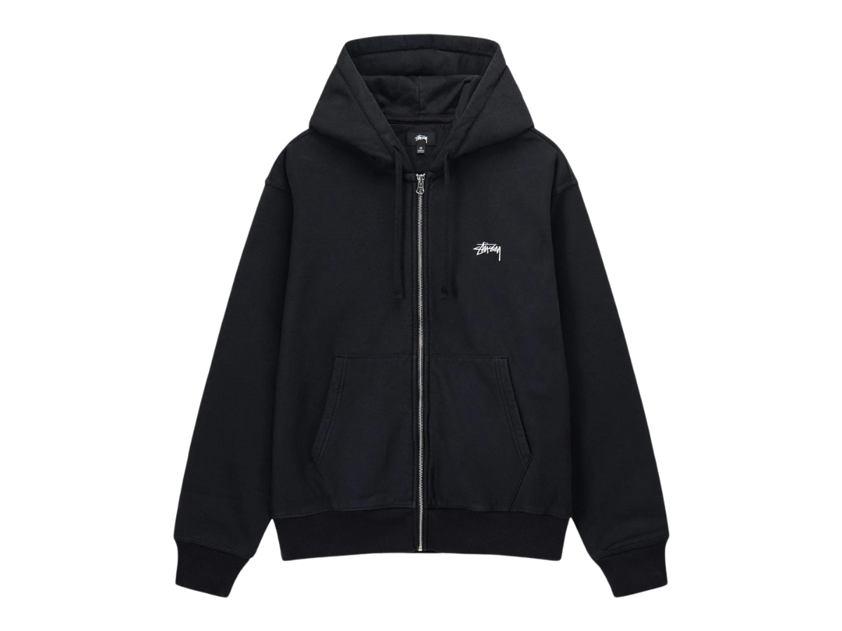 ช้อป Stussy Stock Logo Zip Hoodie Blackของแท้ที่ SASOM