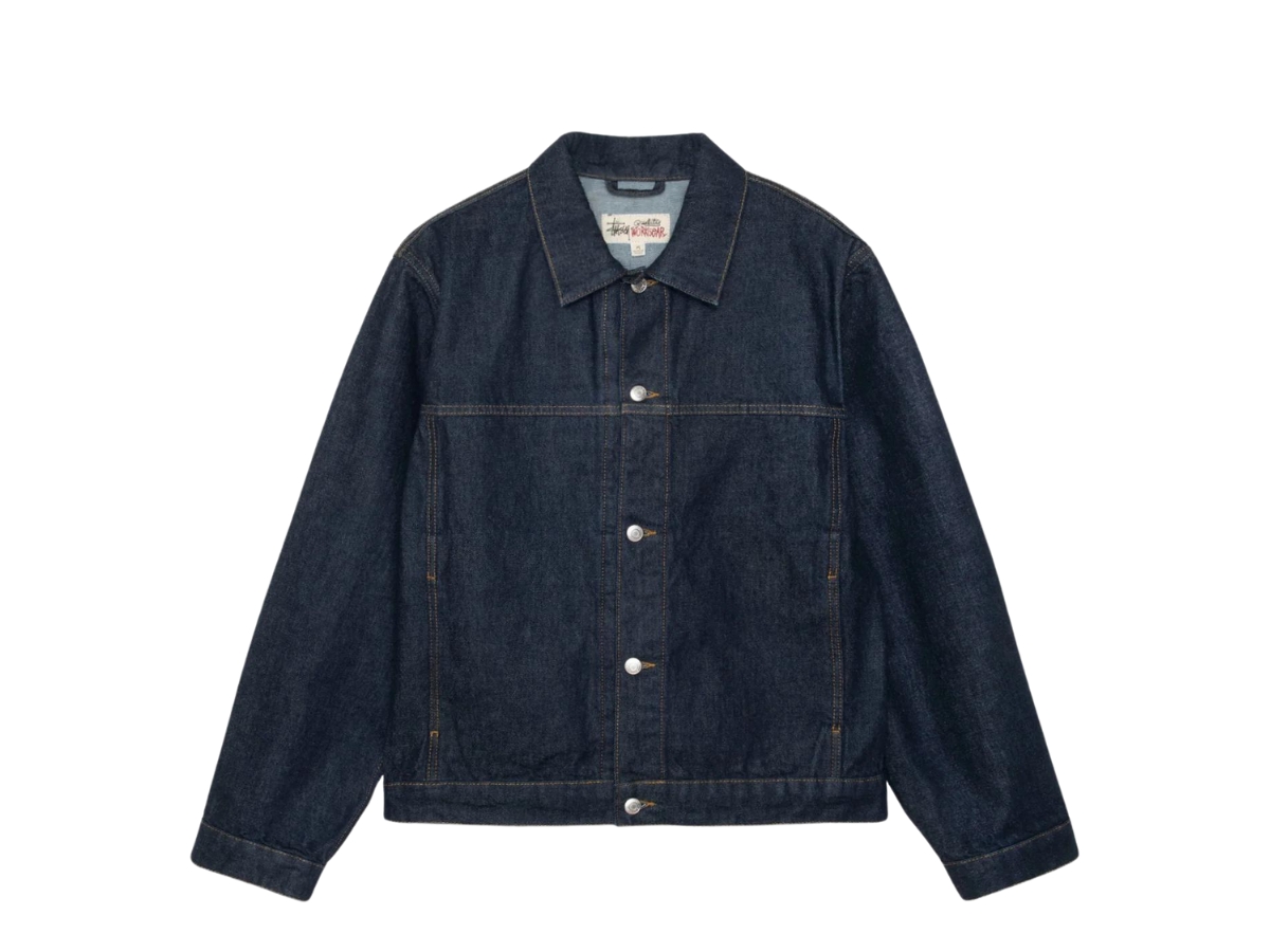 Stussy Trucker Jacket Denim Rinsed Indigo | ของแท้