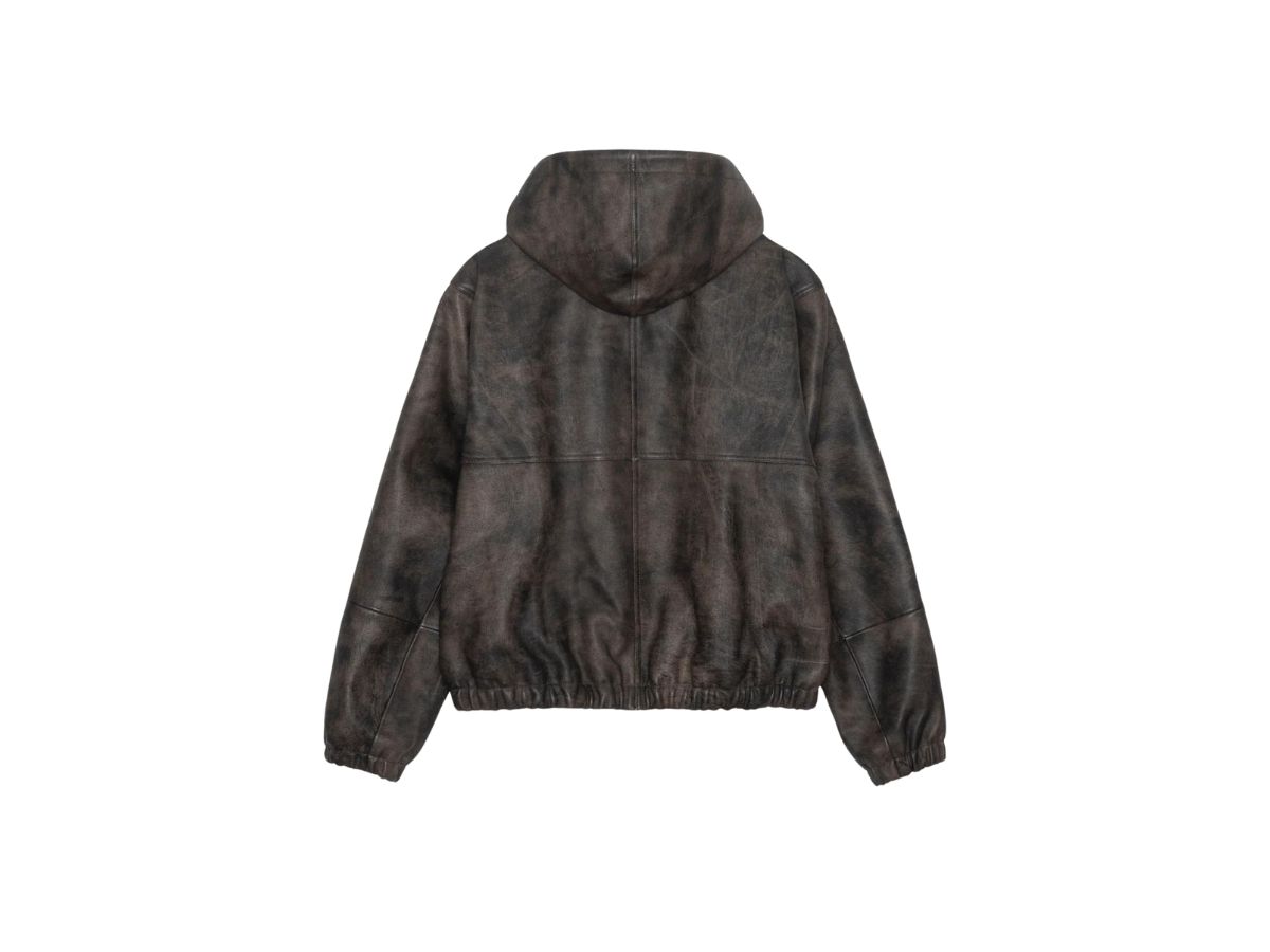 Buy Stussy Work Jacket Stonewash Leather Black | SASOM