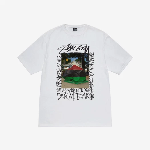 Stussy x Denim Tears Farmers Blvd. T-Shirt White | ของแท้