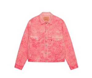 Stussy x Levi's Dyed Jacquard Trucker Jacket Pink | ของแท้