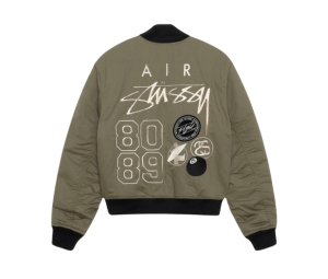 Buy Stussy x Nike Reversible Varsity Jacket (Asia Sizing) Medium Olive Bright Mandarin at Sasom – Authentic and Ready to Ship