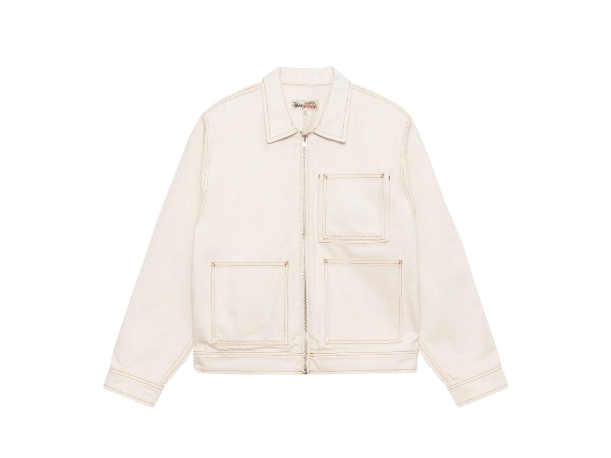 Buy Stussy Zip Work Jacket Overdyed Natural | SASOM