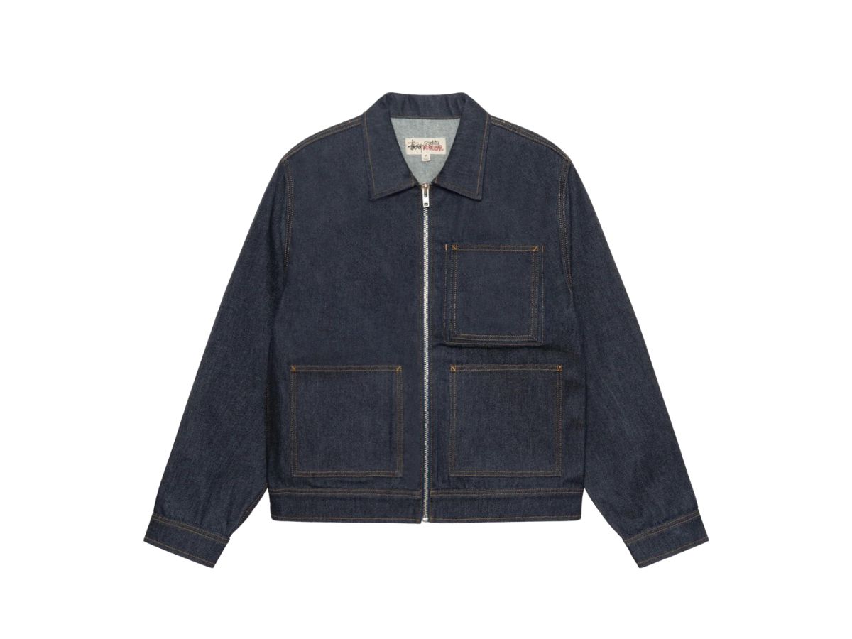 ช้อป Stussy Zip Work Jacket Overdyed Rawของแท้ที่ SASOM