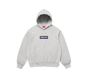 Buy Supreme Box Logo Hooded Sweatshirt Heather Grey (FW25) at Sasom – Authentic and Ready to Ship