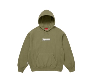 Buy Supreme Box Logo Hooded Sweatshirt Light Olive (FW25) at Sasom – Authentic and Ready to Ship