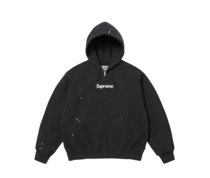 Supreme Small Box Drawcord Zip Up Hooded Sweatshirt Black